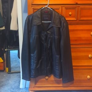 Vintage Tommy Hilfiger leather jacket in chocolate brown